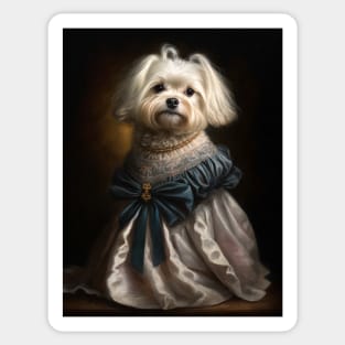 Royal Portrait of a Maltese Dog Sticker